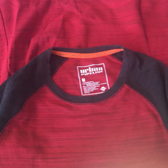 Urban Pipeline Mens 2-Tone Long Sleeve Shirt, Red & Gray, Size Medium - Picture 4 of 5